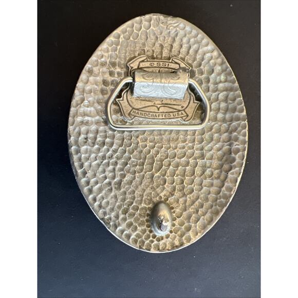 Vtg SSI western Buckle Wolf Howling At Moon Trucker Navajo Handcrafted USA - Picture 5 of 8